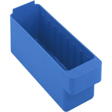 Shelf Bin Drawers, Blue, High Impact Polystyrene, 15 Lb Load Capacity, 6 PK